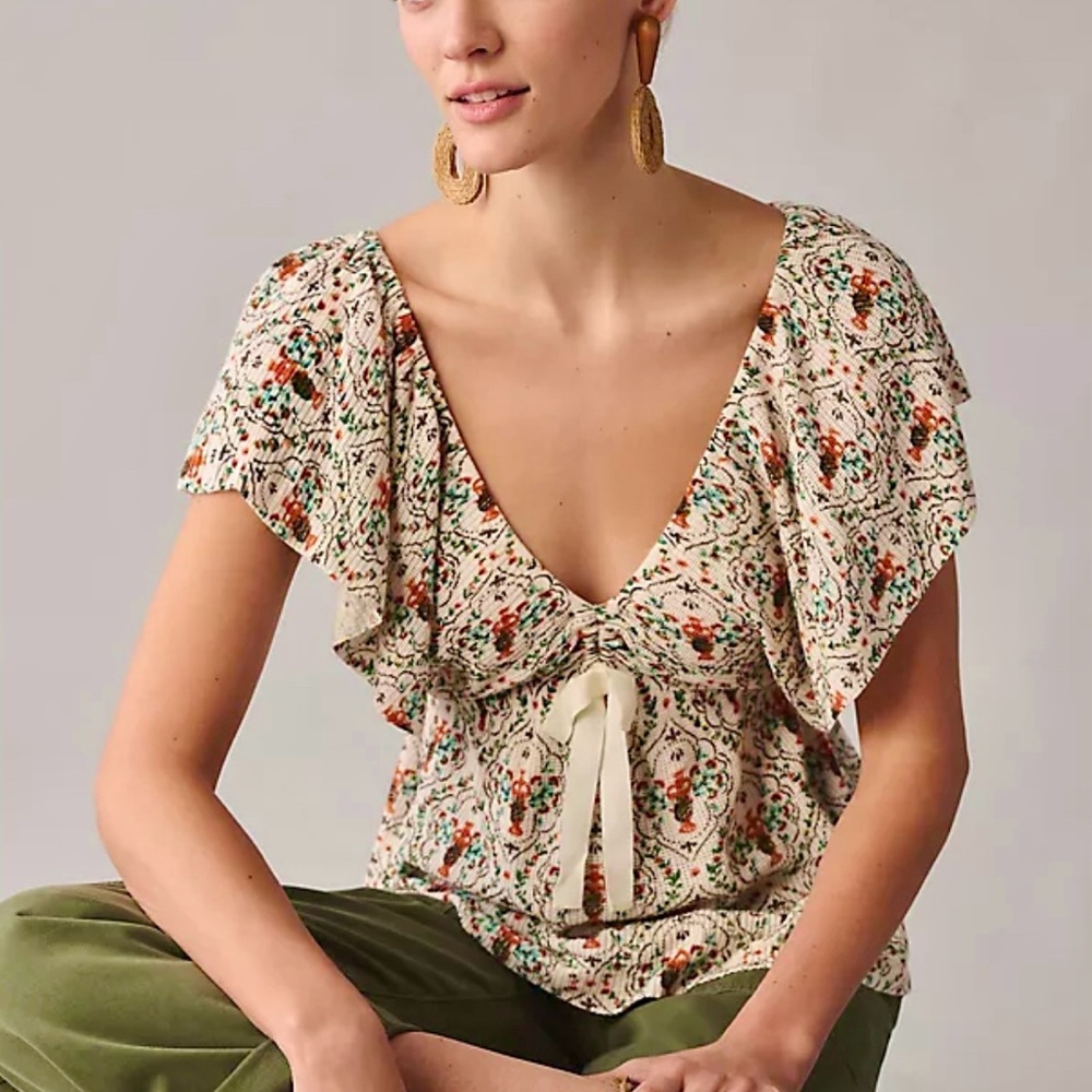 Anthropologie Multicolor Floral Blouse